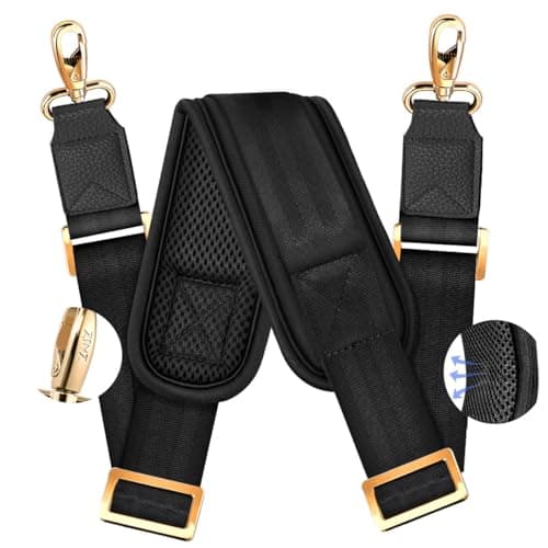 ZINZ Universal Bag Strap - Ultra-Thick, Breathable, Adjustable, Heavy-Duty TW01B07 — Black