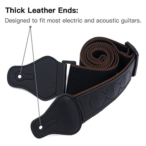 Tifanso Electric/Acoustic Guitar Strap with 3 Pick Holders