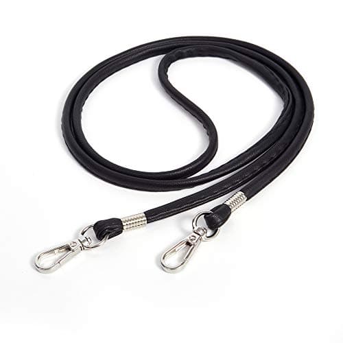 Xiahw Thin Soft PU Leather Crossbody Chain Strap for Small Bags, Purses, Wallets, Clutch, Phone Cases (Black-Silver)
