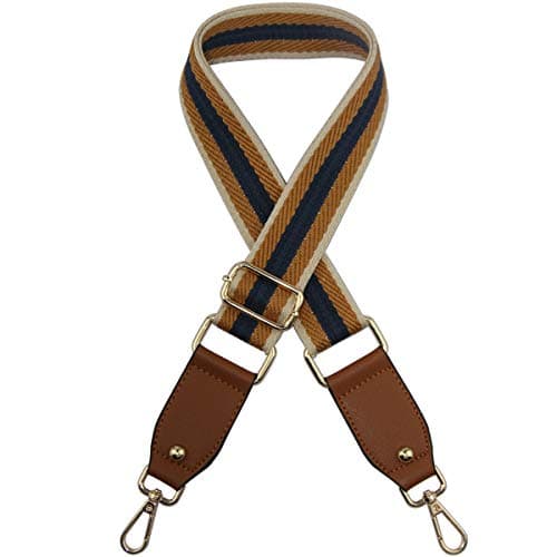 Duwi Wide Multicolor Guitar Style Handbag & Purse Strap — Brown,purplish Blue