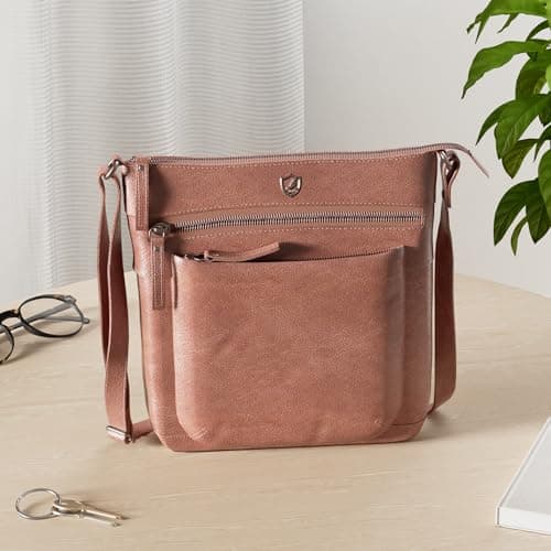 Vintage Real Leather Crossbody Bag for Women Travel Shoulder Purse Small