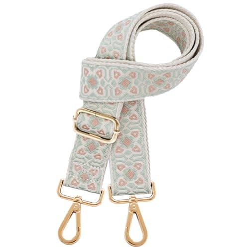 Kolti Wide Adjustable Canvas Crossbody Shoulder Strap Handbag — Gold Buckle-465