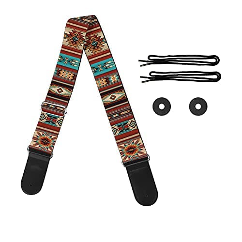 GLENLCWE Adjustable Strap for Acoustic, Electric & Bass Guitars — Southwestern Navajo