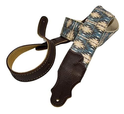2" Vintage Aztec Guitar Strap — Blue