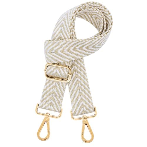 Kolti Wide Adjustable Canvas Crossbody Shoulder Strap Handbag — Gold buckle-431