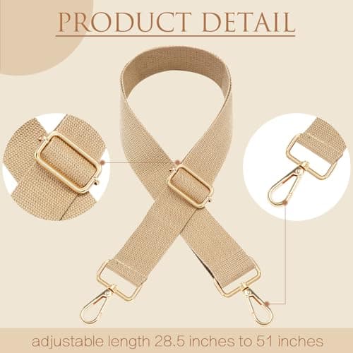 8 Pack Wide Canvas Bag Strap Replacement for Women's Purse