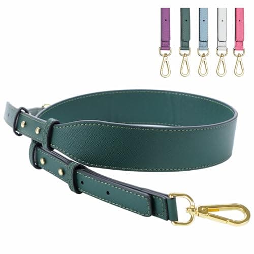 Nefelibata Glamour Purple Leather Crossbody Purse Strap with Custom Metal Buckle — Christmas Green