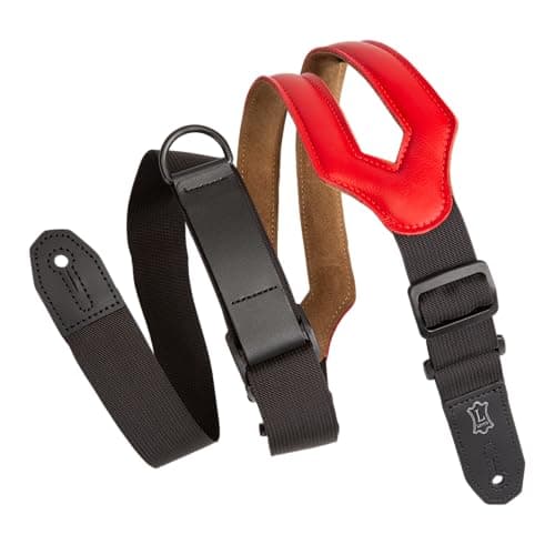 Levy's Leathers Right Height Guitar Strap - Black — Red
