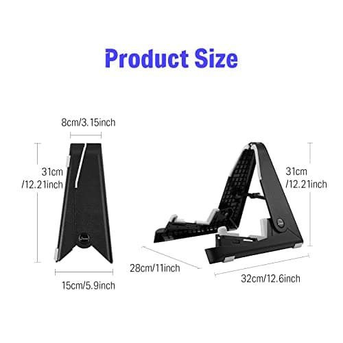 Travel Guitar Stand, Foldable Lightweight A Frame Floor Stand for Bass, Cello, Mandolin, Banjo, Ukulele