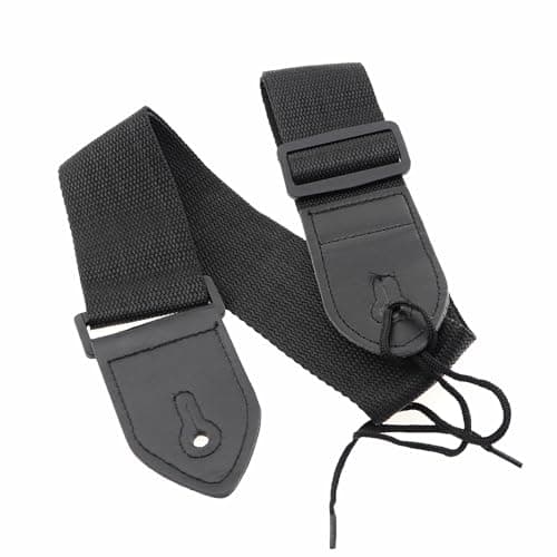 Black & Khaki 80-138cm Adjustable Guitar Strap, PP & Polyester, Buckle Style