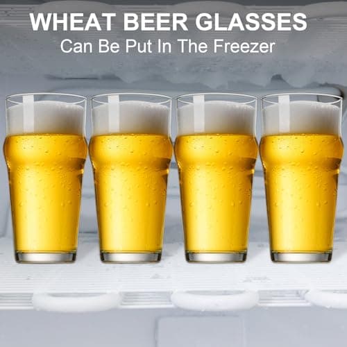 Pint Glasses Set of 4 for Beer Enthusiasts