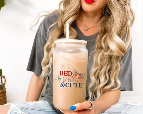 Patriotic 16oz Beer Can Glass