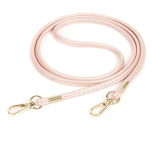 Xiahw Thin Soft PU Leather Crossbody Chain Strap for Small Bags, Purses, Wallets, Clutch, Phone Cases (Black-Silver) — Pink - Gold