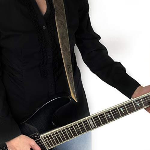 Perri’s Adjustable Vintage Brown Leather Guitar Strap for All Sizes