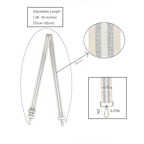 LVYOUME Purse Strap - Silver Hardware Wide Replacement Bag Straps