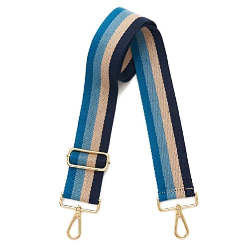 DOAPMLL Adjustable Gold Hardware Canvas Shoulder Strap for Women's Crossbody Purse — Stripecolor01