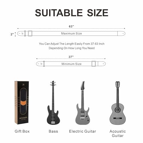 Nefelibata Guitar Strap with Pick Pocket, Free Button, Locks, Picks