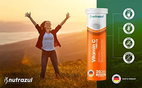 Nutrazul Vitamin C 1000mg Effervescent Tablets - Orange, 20's x 3 | Gluten Free