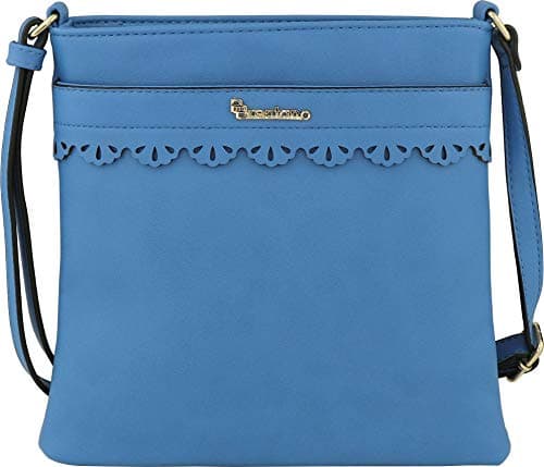 B BRENTANO Vegan Leather Medium Crossbody Purse — Nebulas Blue