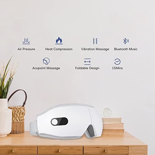 NOWWISH Heated Eye Massager - Relaxation Gift for All, Perfect for Birthdays and Moms - White