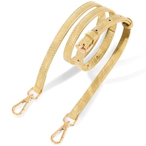 Hamdecro Leather Purse Strap Replacement, Crossbody & Shoulder Straps for Bags, Adjustable — Yellow