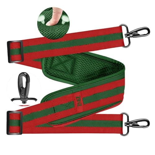ZINMARK Ultra-Thick Shoulder Strap Crossbody Bag - Black — Green Red Green Stripe
