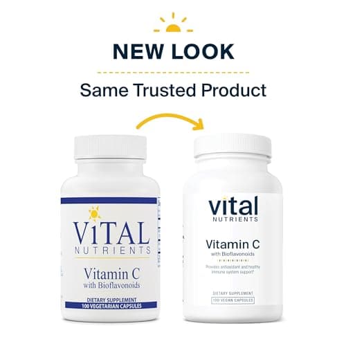 Vegan Vitamin C with Bioflavonoids for Immune Support | 1000mg Vitamin C and 500mg Citrus Bioflavonoid | Non-GMO | 100 Capsules