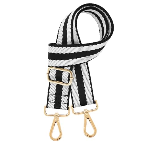 Kolti Wide Adjustable Canvas Crossbody Shoulder Strap Handbag — Gold buckle-469