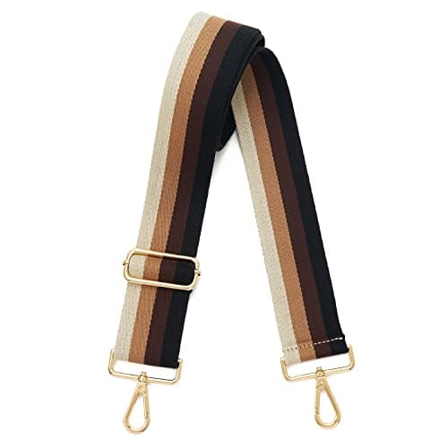 DOAPMLL Adjustable Gold Hardware Canvas Shoulder Strap for Women's Crossbody Purse — Stripecolor03