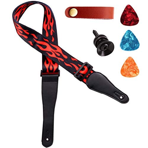 RAUYIVANY Adjustable Nylon & Polyester Guitar Strap (35-58 Inches) Flamingo Style