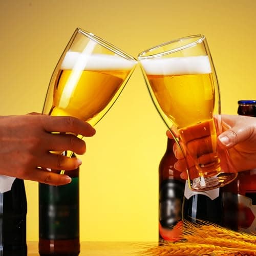 15 oz Beer Glasses Set of 2, Gift for Men