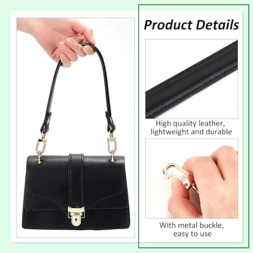 PH PandaHall Black Leather Bag Strap 45cm,DIY Handbag Making