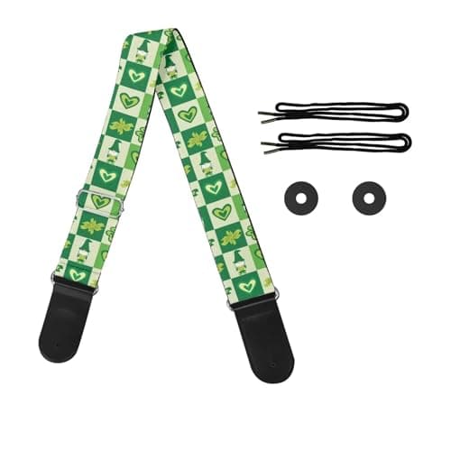 GLENLCWE Adjustable Strap for Acoustic, Electric & Bass Guitars — Happy St. Patricks Day