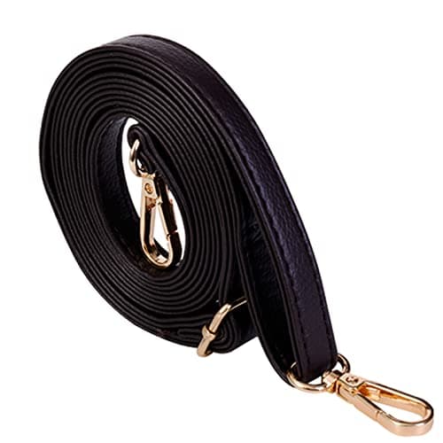 Xiazw Adjustable Soft PU Leather Shoulder Crossbody Purse Bag Strap Replacement — Coffee - Gold