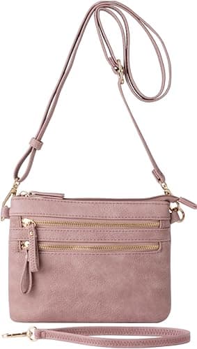 B Bretnano Vegan Mini Crossbody Purse with Tassel Accents — Blush Nn