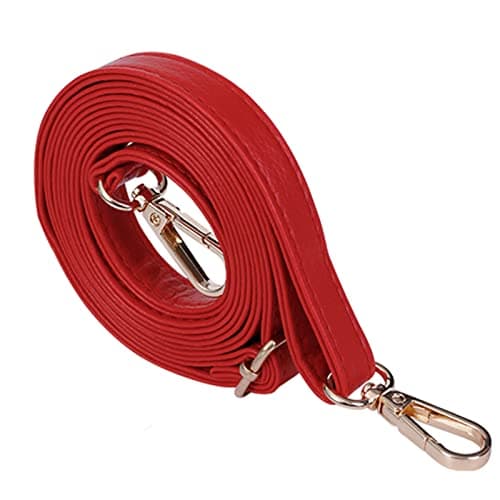 Xiazw Adjustable Soft PU Leather Shoulder Crossbody Purse Bag Strap Replacement — Red - Gold