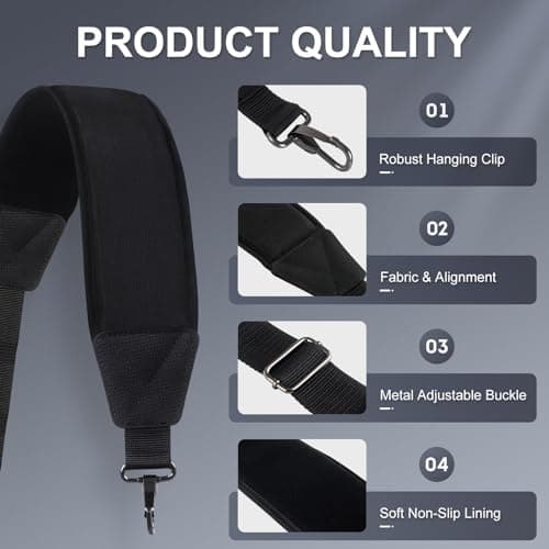 LZFAN Golf Bag Shoulder Strap, Single Padded Adjustable Universal Replacement