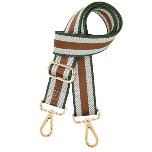 Kolti Wide Adjustable Canvas Crossbody Shoulder Strap Handbag — Gold buckle-468