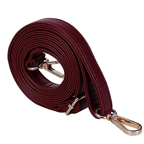 Xiazw Adjustable Soft PU Leather Shoulder Crossbody Purse Bag Strap Replacement — Wine - Gold