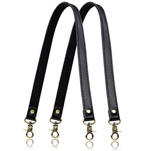 A Allzedream Genuine Leather Handbag Shoulder Strap & Replacement Purse 2 Pack — Black