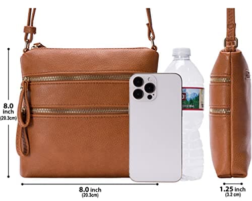 Solene Small Multi-Zip Pocket Crossbody Travel Purse