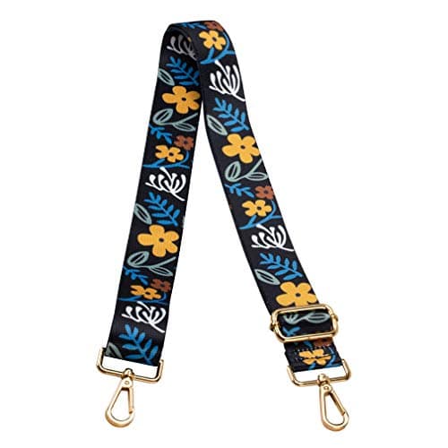 ZANQANO Adjustable Crossbody Strap for Purse and Guitar Multicolor Handbag Straps — Flower Y
