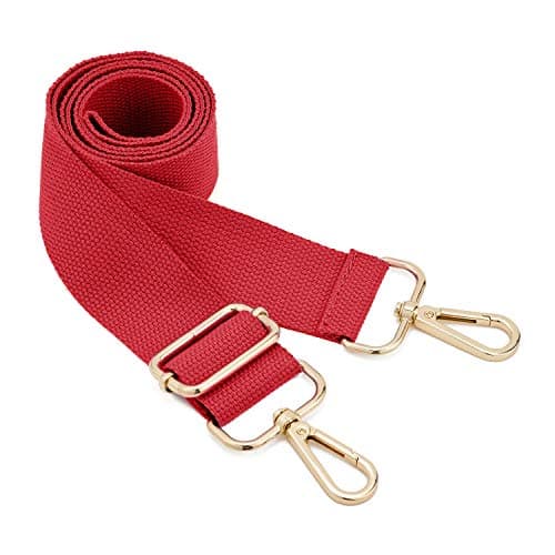DEVPSISR Wide Shoulder Strap Replacement Adjustable Crossbody Canvas Bag — Red