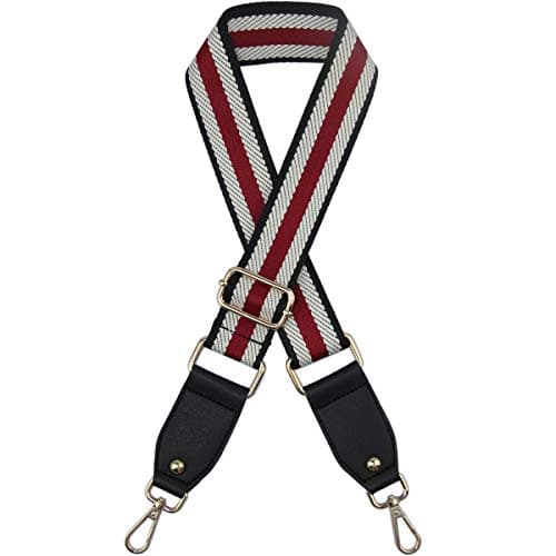 Duwi Wide Multicolor Guitar Style Handbag & Purse Strap — Black,white,red