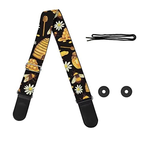 GLENLCWE Adjustable Strap for Acoustic, Electric & Bass Guitars — Bee Honey