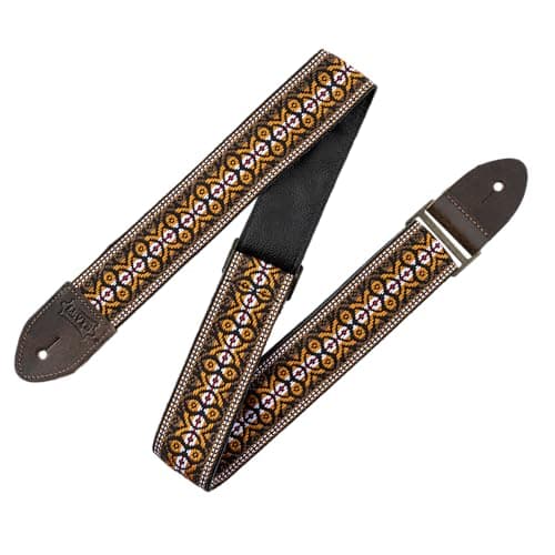 Levy's Vintage Hootenanny Series 60s Style Guitar Strap with Pick Holders
