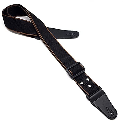 Black Pure Cotton Electric Guitar Strap Belt for Acoustic and Bass