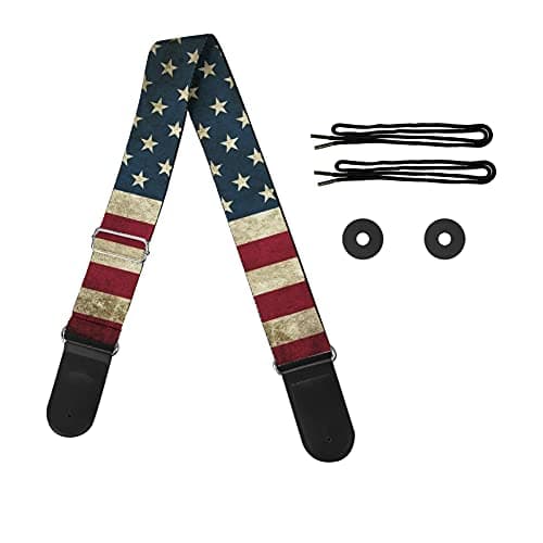 GLENLCWE Adjustable Strap for Acoustic, Electric & Bass Guitars — American Flag