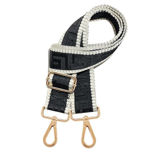 Kolti Wide Adjustable Canvas Crossbody Shoulder Strap Handbag — Gold buckle-458
