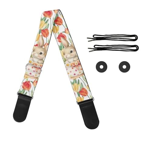 GLENLCWE Adjustable Strap for Acoustic, Electric & Bass Guitars — Rabbit Tulip